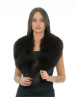 Large pointed brown fox fur collar 112 cm long and 20 cm high