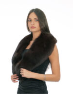 Large pointed brown fox fur collar 112 cm long and 20 cm high - Image 3