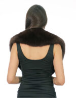 Large pointed brown fox fur collar 112 cm long and 20 cm high - Image 4