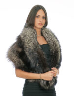 Large two-band stole with carrying in silver fox fur 140 cm long and 36 cm high - Image 2
