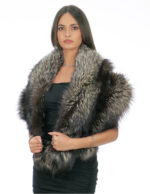 Large two-band stole with carrying in silver fox fur 140 cm long and 36 cm high - Image 3
