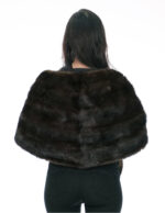 Große Stola aus Vollhaut-Nerzfell, 200 cm lang und 42 cm breit, mit Korallen auf dem Futter – Bild 4