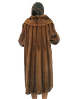 Long coat in demi fur carried 46 with large Italian collar and long sleeves with cuff - Image 5