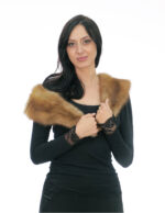 Collo zibellino marrone pelliccia a forma petto e bavero lungo 112 centimetri con pelo morbido