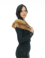 Brown sable fur collar in chest shape and 112cm long lapel with soft fur - Image 4