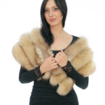 Stole in pink color with hook closure 3 bands large stole with beige lining 136 cm long