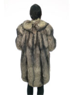 Second life fox coat 94 cm long size 52 silver gray with long sleeves and hook closure - Image 5
