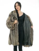 Second life fox coat 94 cm long size 52 silver gray with long sleeves and hook closure - Image 6