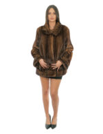 Pelliccia braschi sottocosto demi giacca 42 collo pistagna spacchi laterali intera e orizzontale coulisse vita