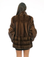 Pelliccia braschi sottocosto demi giacca 42 collo pistagna spacchi laterali intera e orizzontale coulisse vita