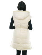 Cream white reversible vest 46 mink and wool fur zip closure side slits with zip wool - Image 11