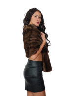 Палантин из цельного меха норки коричневого цвета деми-буфф с большой петлей для застегивания длиной 148 см Kopenaghen Furs — изображение 3