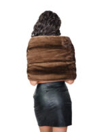 Палантин из цельного меха норки коричневого цвета деми-буфф с большой петлей для застегивания длиной 148 см Kopenaghen Furs — изображение 5