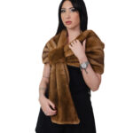 Палантин из меха золотистой норки длиной 148 см Kopenaghen Furs с большой петлей для застегивания