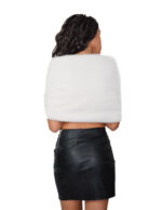 Stola in pelliccia di visone a pelle intera bianco panna con asola grande di chiusura lunga 148 centimetri Kopenaghen Furs - immagine 5