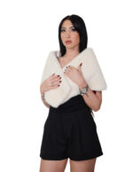 Stola in pelliccia di visone a pelle intera bianco panna lunga 126 centimetri Kopenaghen Furs