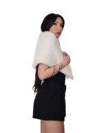 Stola in pelliccia di visone a pelle intera bianco panna lunga 126 centimetri Kopenaghen Furs - immagine 3
