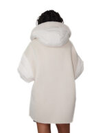 Beige eco-sheepskin and wool down jacket size 46 with zip fastening hood, mouth pockets, elasticated cuffs, white sheepskin lining - Image 5