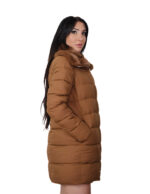 Brown rabbit fur down jacket size 42 padded with zip closure external pockets internal zip pocket 84 cm - Image 3