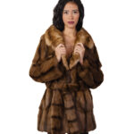 Pedigree fur coat and sable 46 brown undercost coat 84cm chest and lapel