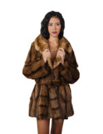 Pedigree fur coat and sable 46 brown undercost coat 84cm chest and lapel