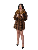 Pedigree fur coat and sable 48 brown undercut coat 84cm chest and lapel - Image 4