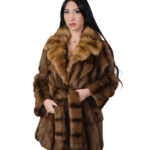 Pedigree fur coat and sable 48 brown undercut coat 84cm chest and lapel