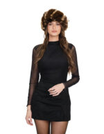 Brown fox fur headband with beige stripes, one size, elastic, neck warmer and earmuffs