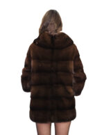 Below cost horizontal mink jacket demi 44 dark 3/4 sleeve hook closure two-tone lining - Image 5