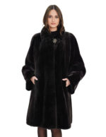 Second life dark grey beaver coat size 52 98cm long long sleeves