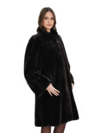 Second life dark grey beaver coat size 52 98cm long long sleeves - Image 2
