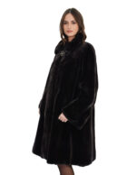 Second life dark grey beaver coat size 52 98cm long long sleeves - Image 3