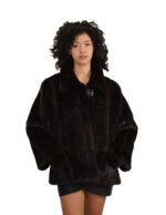 Visone mogano trasporto verticale 52 mogano tasca a boccale collo italiano a punta bottone chiusura ganci