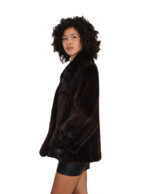 Visone mogano trasporto verticale 52 mogano tasca a boccale collo italiano a punta bottone chiusura ganci - immagine 2