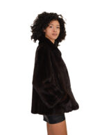 Visone mogano trasporto verticale 52 mogano tasca a boccale collo italiano a punta bottone chiusura ganci - immagine 3